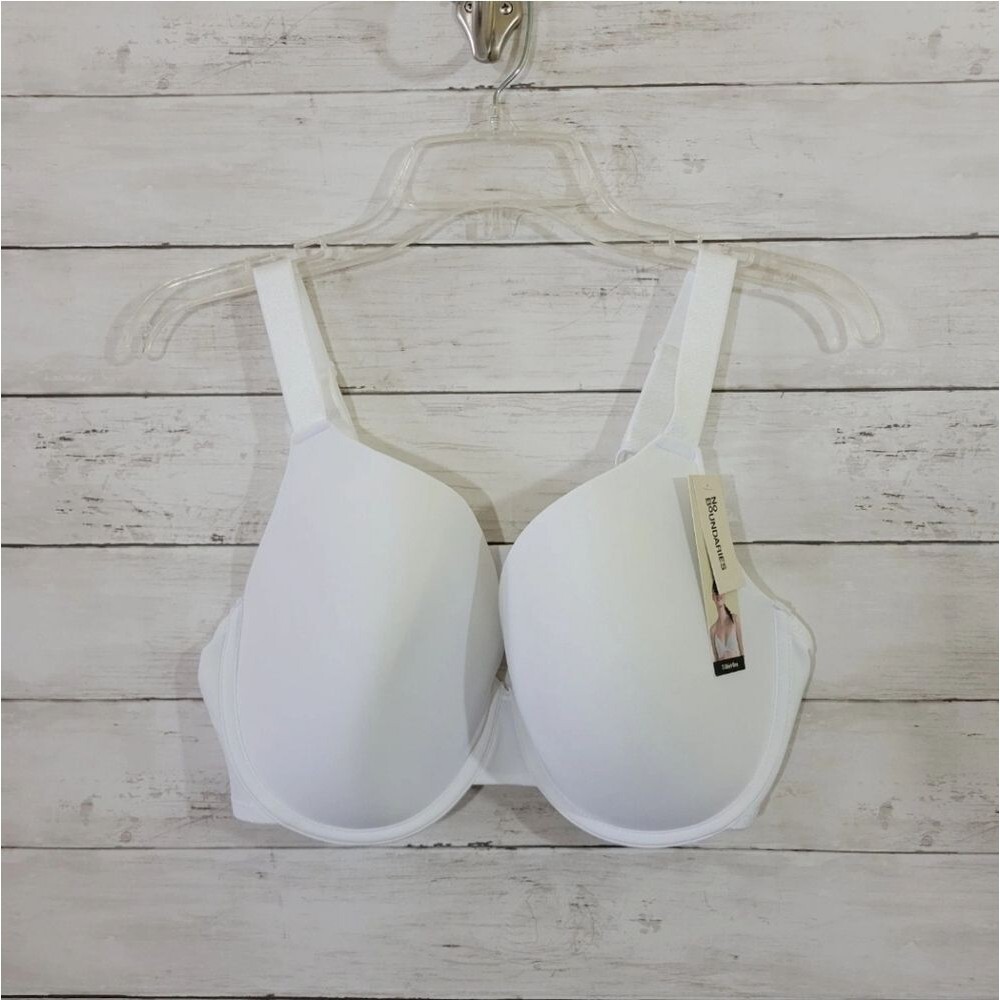 No Boundaries Womens Lightly Lined Underwire T-Shirt Bra White Size 40 D
